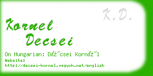kornel decsei business card